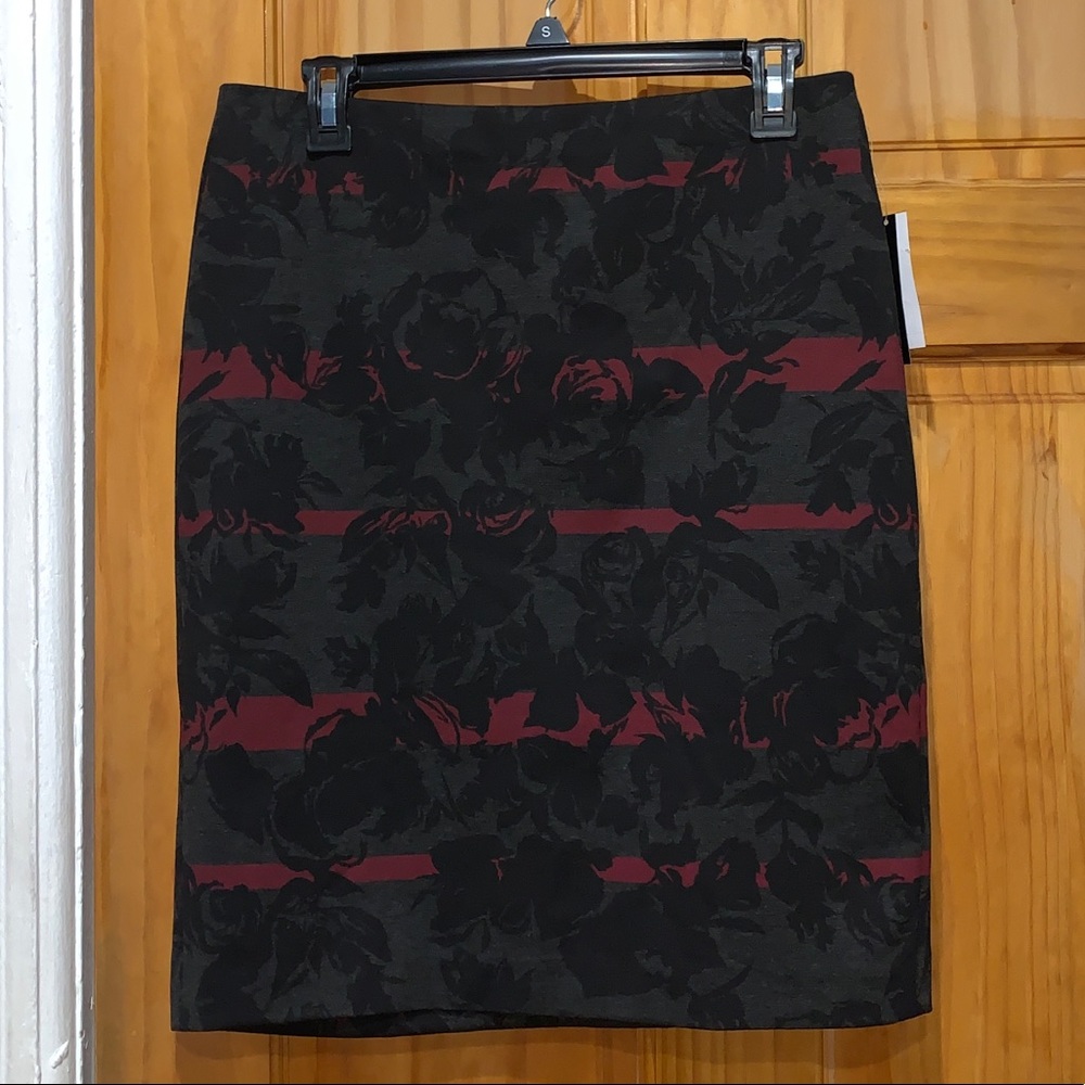 Grace Elements Black/Gray/Burgundy Skirt